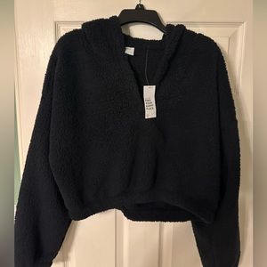 Gilly Hicks Cropped Sherpa Sweatshirt